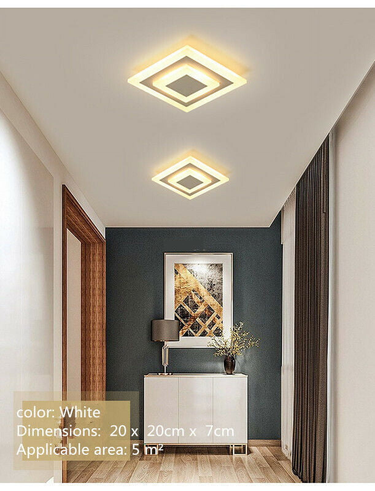 Modern Square Ceiling Light for Hallway, Bathroom, Kitchen, Bedroom