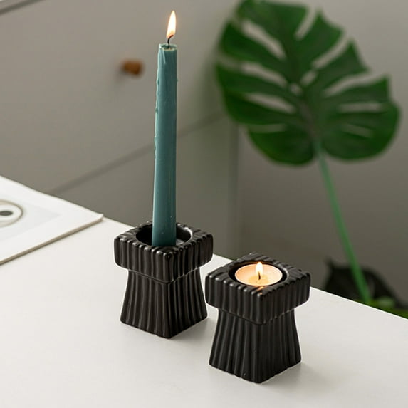Modern Square Ceramic Candle Holder, A Sleek Candle Cup Perfect For Desktop Accents And Elegant Wedding Decoration, Adding A Touch Of Minimalist Style To Any Setting