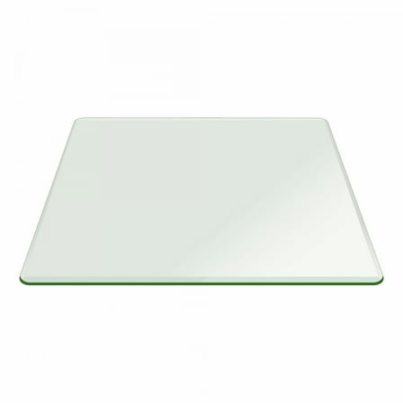 Modern Square Clear Glass Table Top with 1" Beveled Edge Tempered