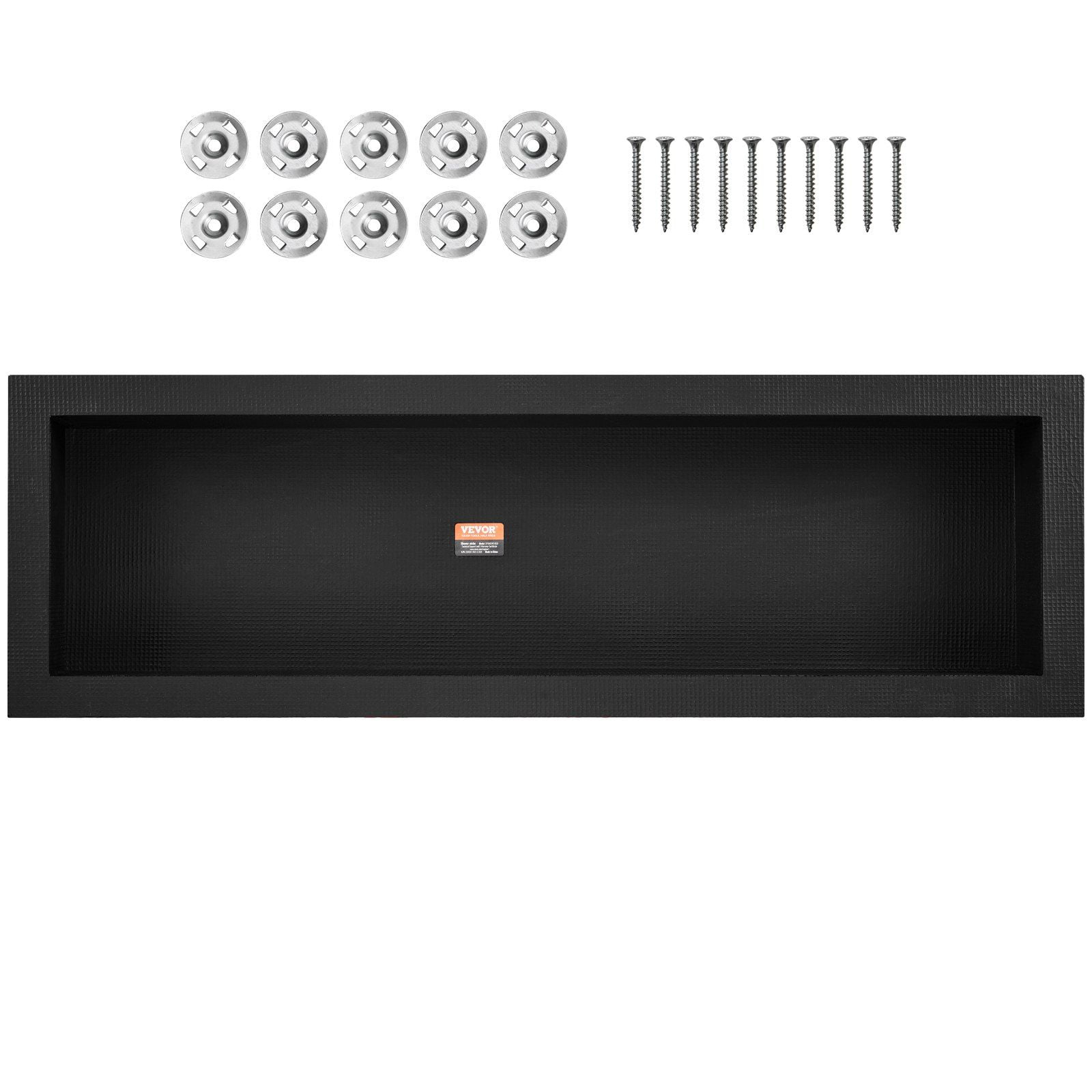 Modern Square Corner Shower Niche 16x50 Inch - Pre-Sealed Wall Insert Niche with Single Shelf, Black Bathroom Storage Organizer Ready for Tiling