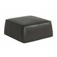 thumbnail image 1 of Modern Square Dark Grey Leather Ottoman, 1 of 7