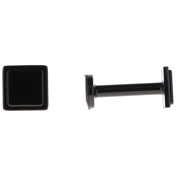 Evideco French Home Goods Curtain Holdbacks Modern Square Design Curtain Tieback Hooks - Set of 2 Adhesive Metal Holdbacks for Window Treatment - Glossy Black