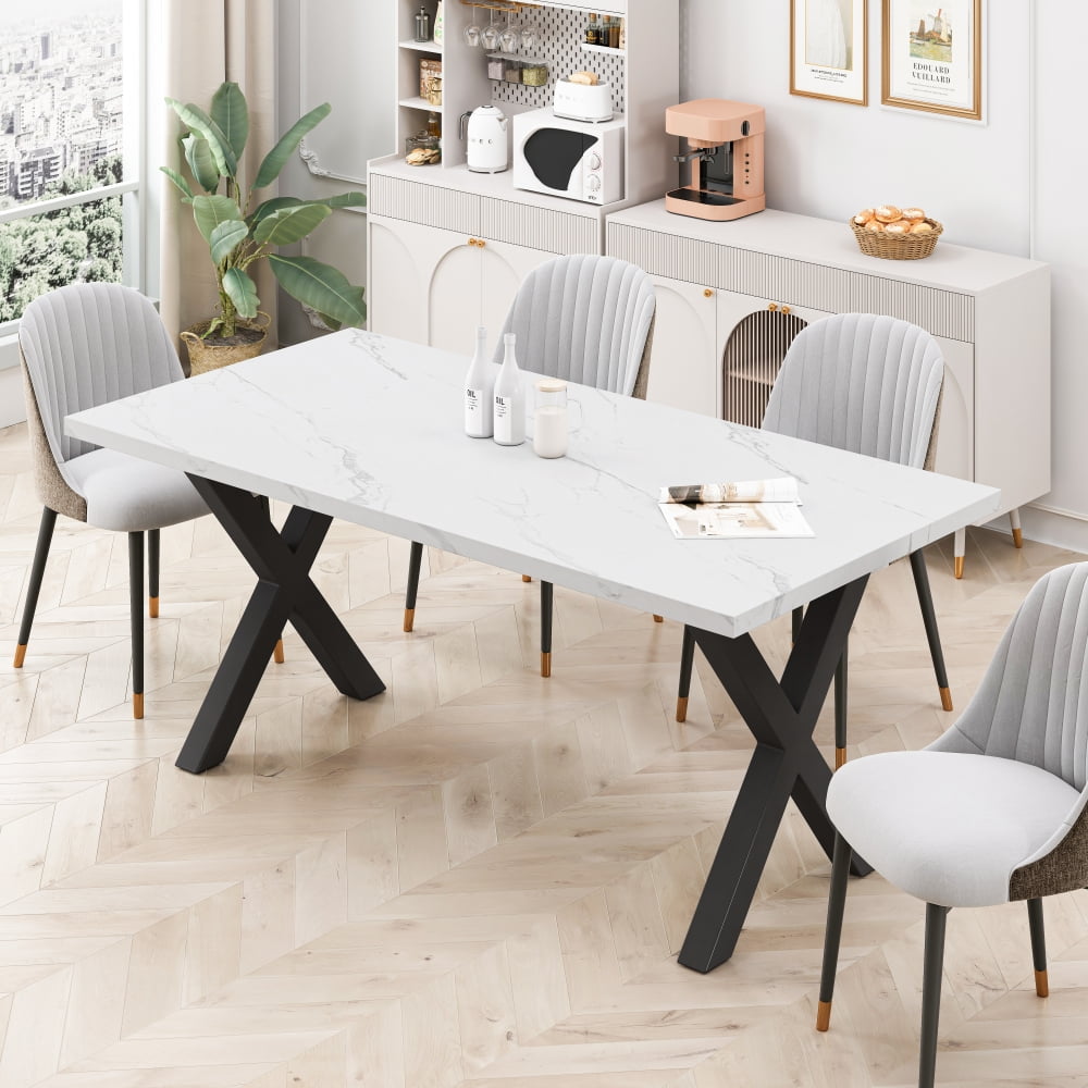 Modern Square Dining Table With Printed