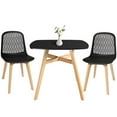 thumbnail image 1 of Modern Square MDF Top Dining Table Set for 2, Mid-Century Dining Table and Chairs Set for Kitchen, Dining Room, Office, Cafe, Restaurant (Black), 1 of 6