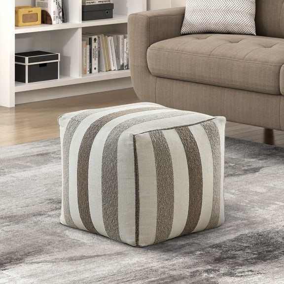 Modern Square Pouf Multi-Colored Upholstered Ottoman, Non-Slip Floor Pouf, Bean Bag Chair