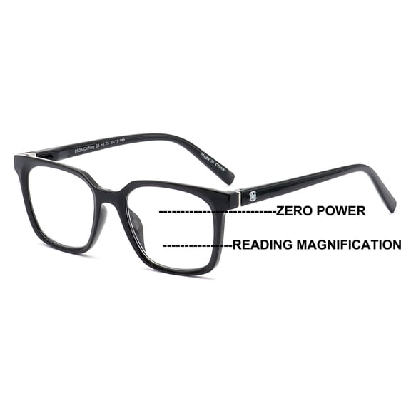 Modern Square Progressive Clear Lens Reading Glasses - Clear On Top - Multifocal Reading Glasses CR25 +2.50