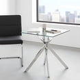 thumbnail image 1 of Modern Square Side Table with Tempered Glass Top - Silver Accent Furniture, 1 of 8