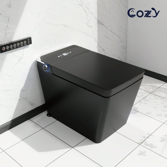 Modern Square Smart Toilet, Auto Flush, Foot Sensor, Instant Heat, Feminine Wash, Side Knob, Drying, Remote Control, Night Light, Tankless, Deodorizer, STBL06-1