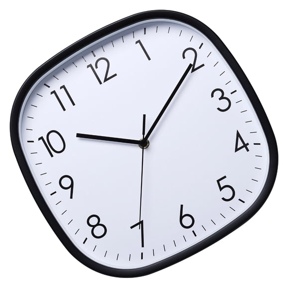 Modern Square Wall Clock 12inch Quiet Movement Battery Operated Large Numbers for Living Room Decor