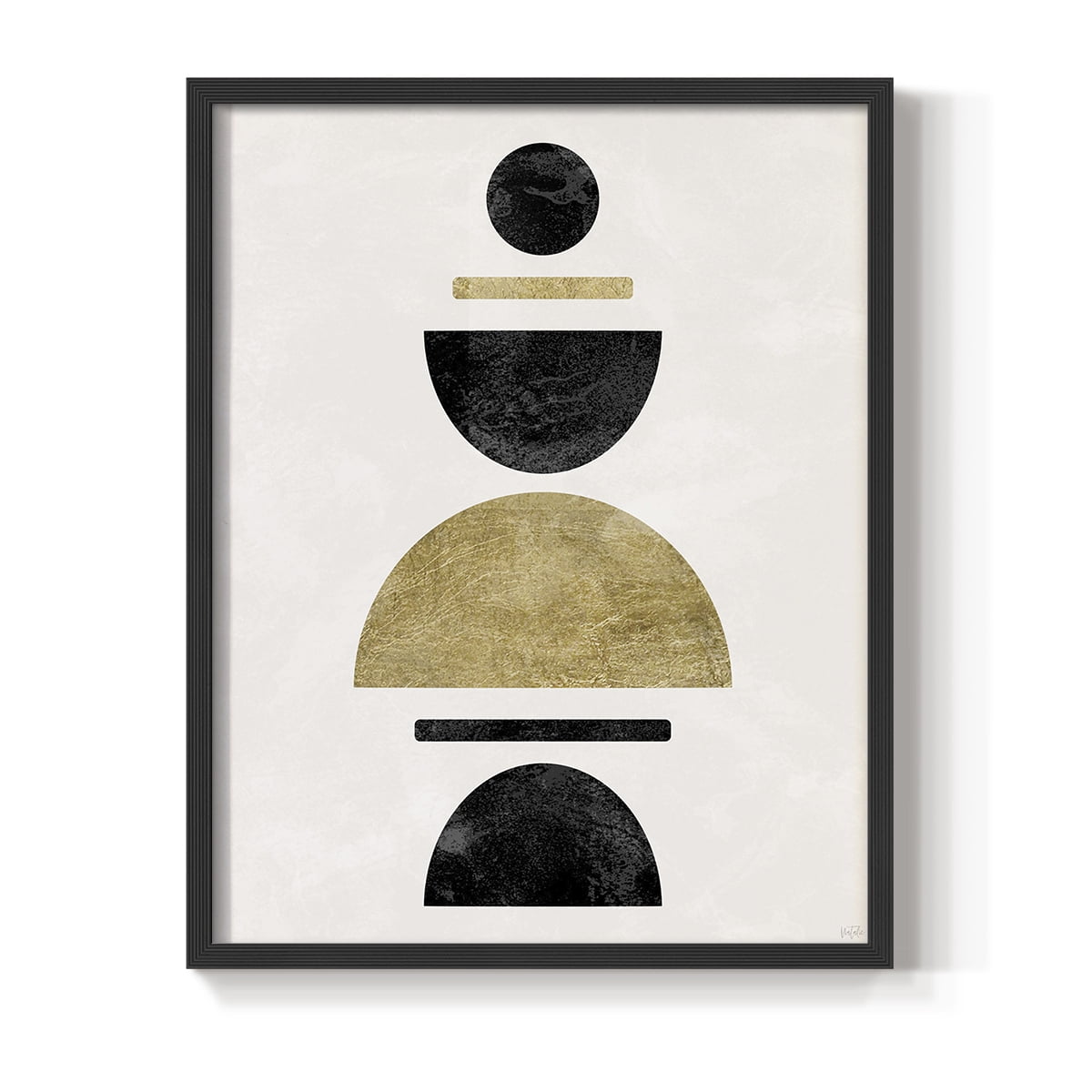 Modern Stack in Black Solid Wood 22 x 28 Framed Print