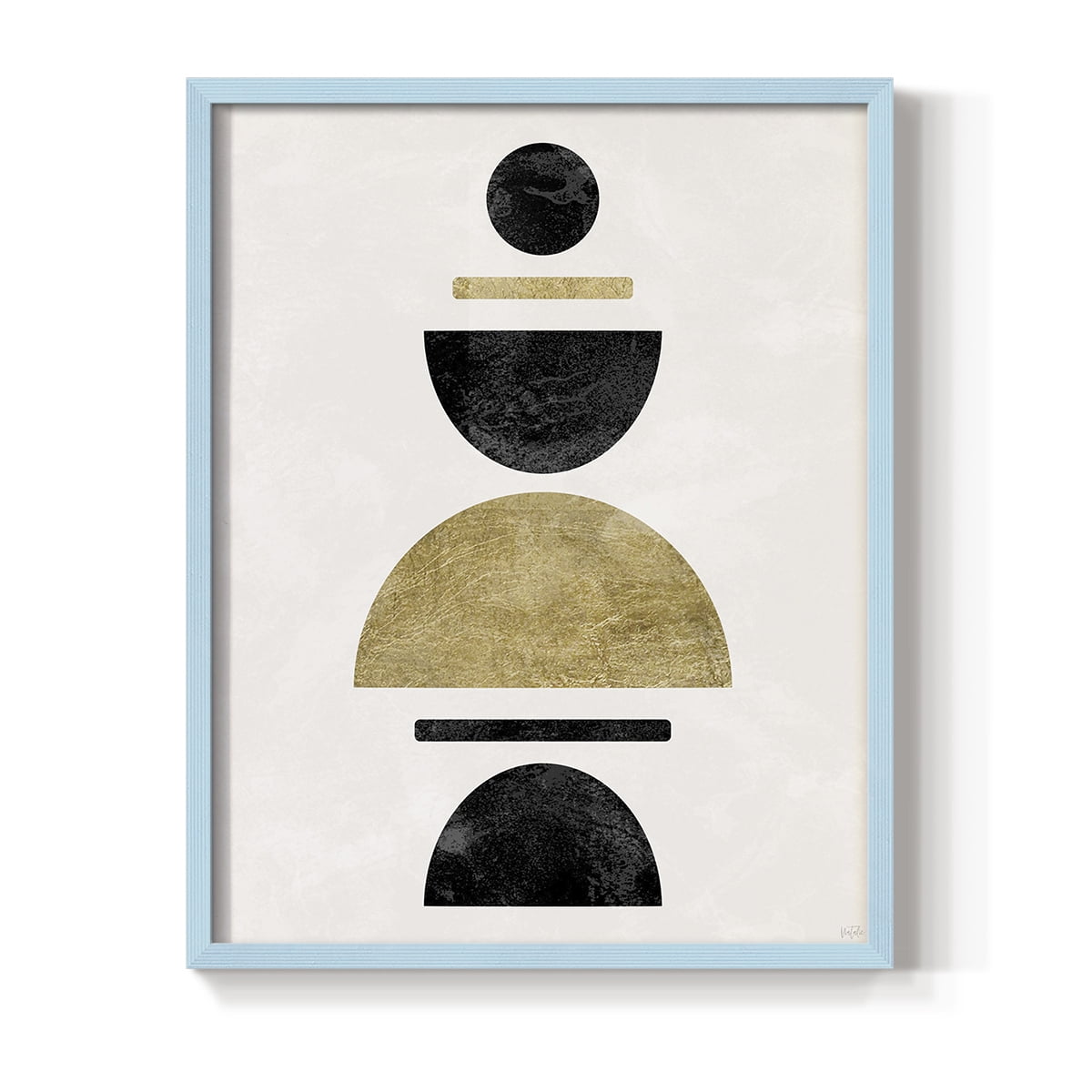 Modern Stack in Blue Solid Wood 11 x 14 Framed Print