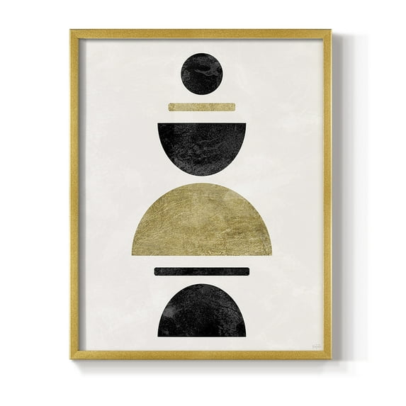 Modern Stack in Gold Solid Wood 11 x 14 Framed Print