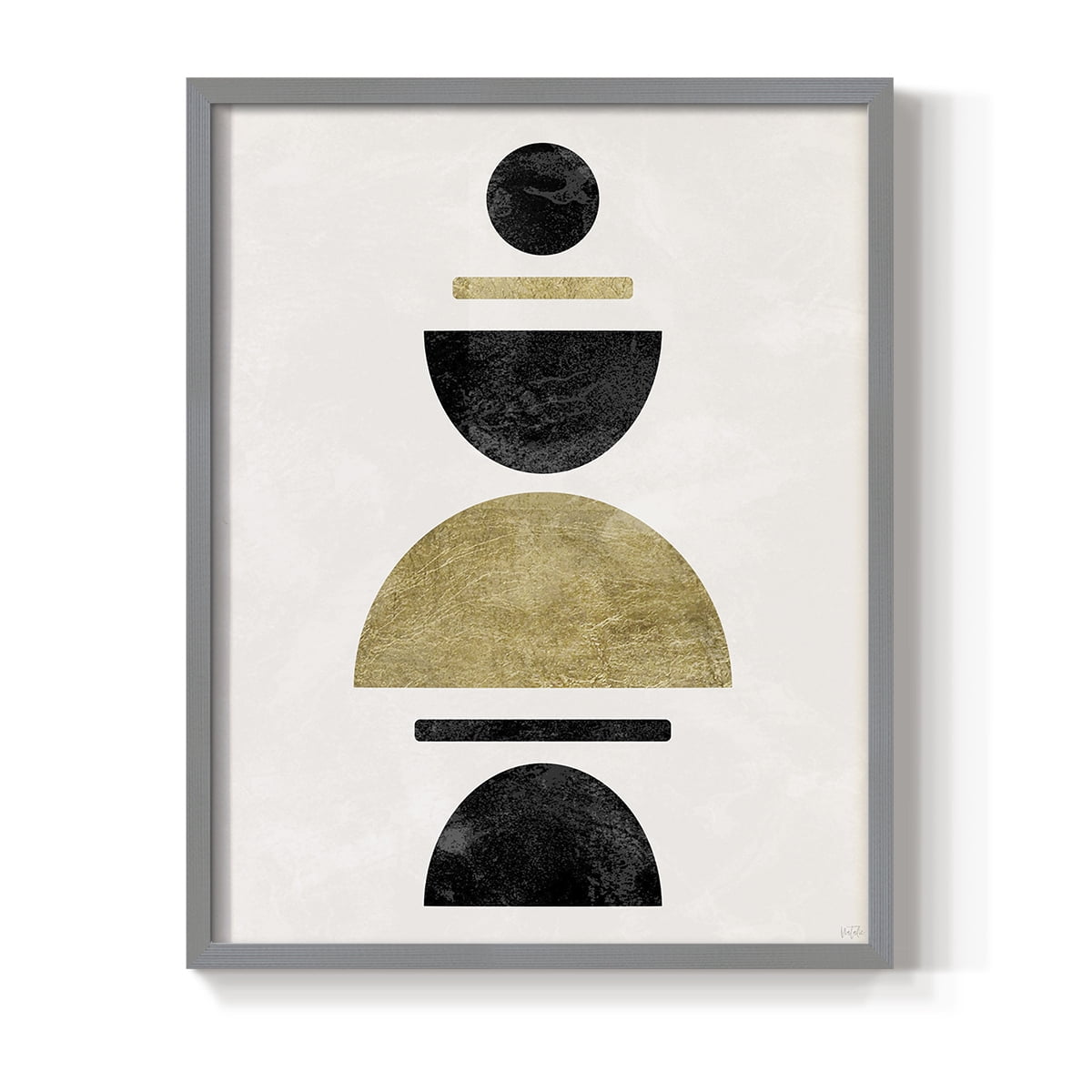 Modern Stack in Gray Solid Wood 11 x 14 Framed Print