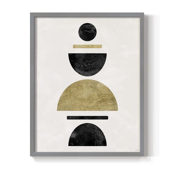 Modern Stack in Gray Solid Wood 11 x 14 Framed Print