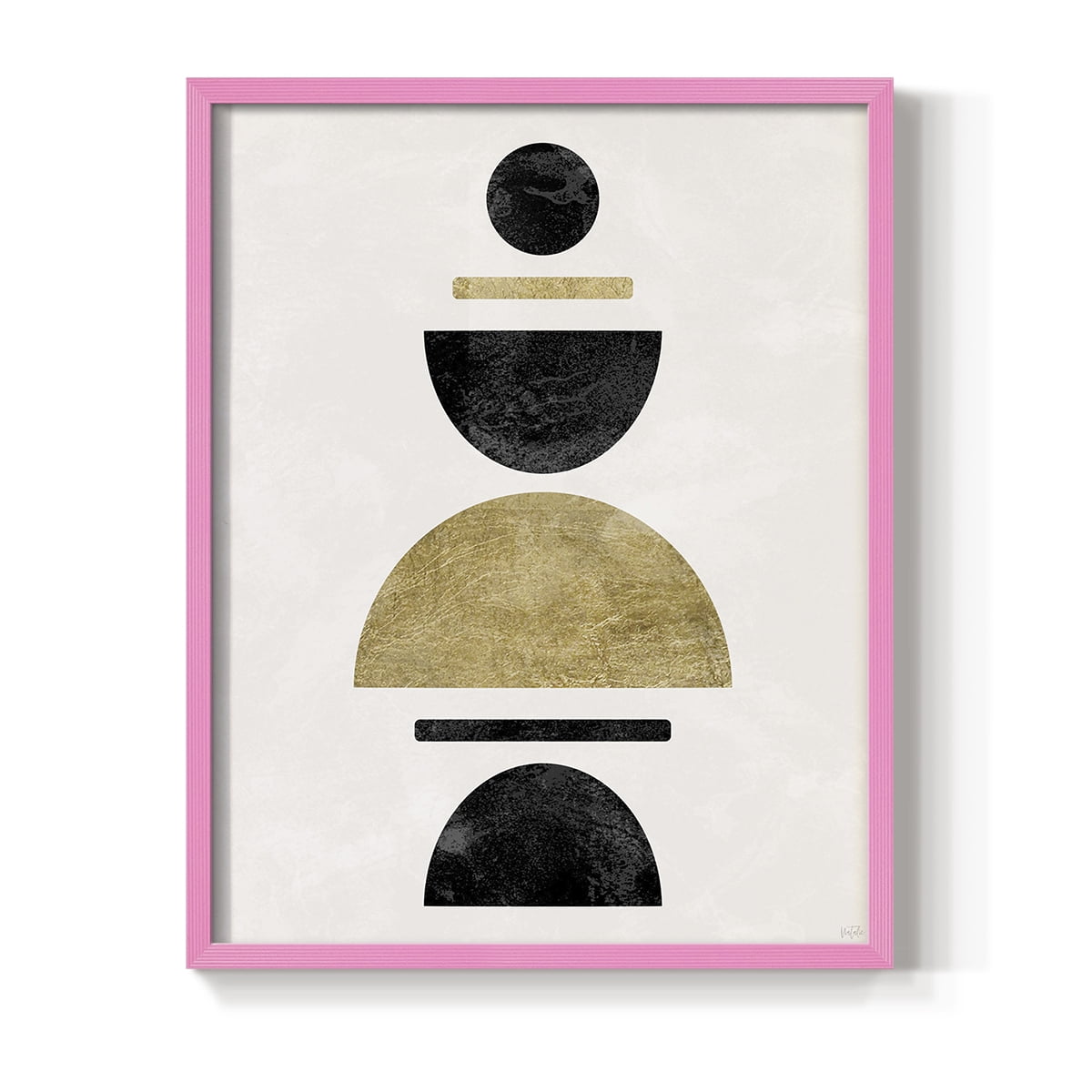 Modern Stack in Pink Solid Wood 8 x 10 Framed Print