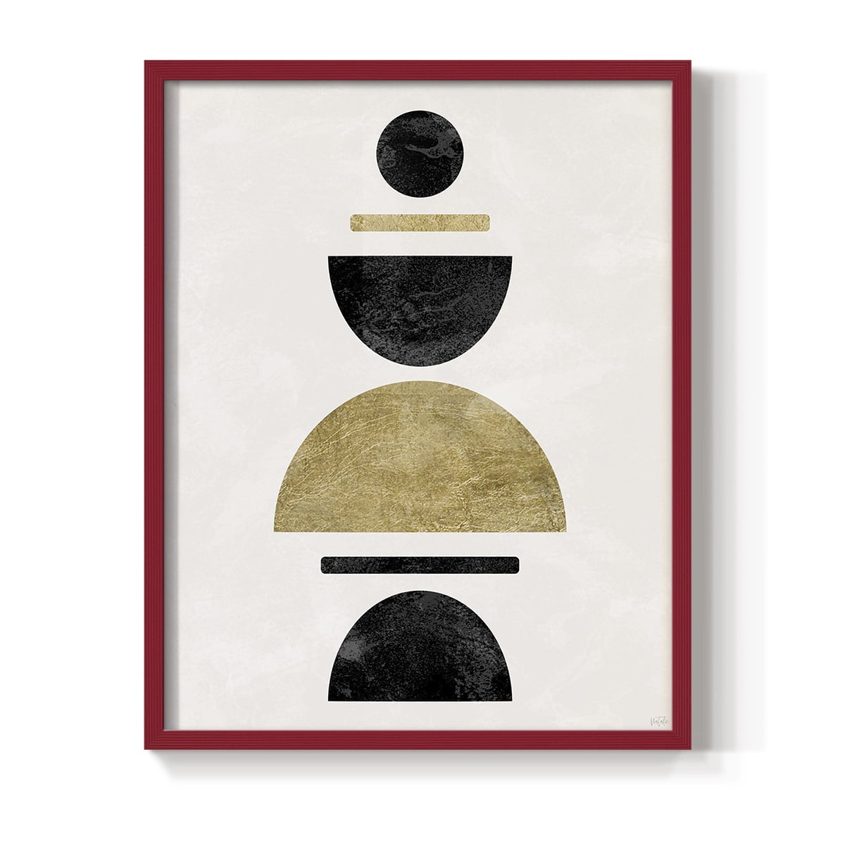 Modern Stack in Red Solid Wood 11 x 14 Framed Print