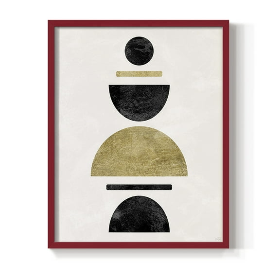 Modern Stack in Red Solid Wood 11 x 14 Framed Print