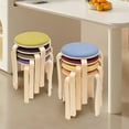 thumbnail image 1 of Modern Stackable Stools Stackable Round Stools 8 PCS Stacking Wooden Stools for Living Rooms, Kitchens, 1 of 24