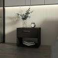 thumbnail image 1 of Modern Stained Walnut Nightstand With Space Division - Round Rock Contemporary Function, 1 of 4