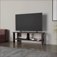 thumbnail image 1 of Modern Stained Walnut TV Stand with Open Storage | Fits 50-59 Inch TVs | Particle Board, 1 of 6