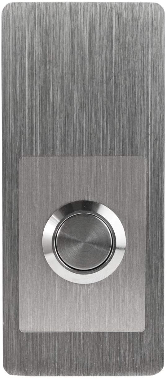 Modern Stainless Hardware R6 Stainless Steel Doorbell Button, 1.37” x 3.14” x 5/32”, 4mm Thick