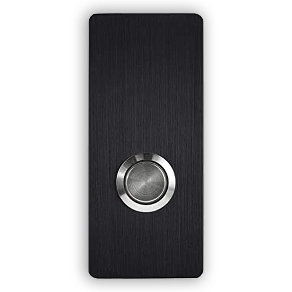 Modern Stainless Hardware R7 Anodized Aluminum Doorbell Button, Black, 1.37” x 3.14” x 5/32”, 4mm