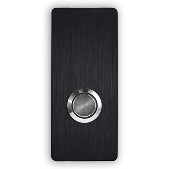 Modern Stainless Hardware R7 Anodized Aluminum Doorbell Button, Black, 1.37” x 3.14” x 5/32”, 4mm