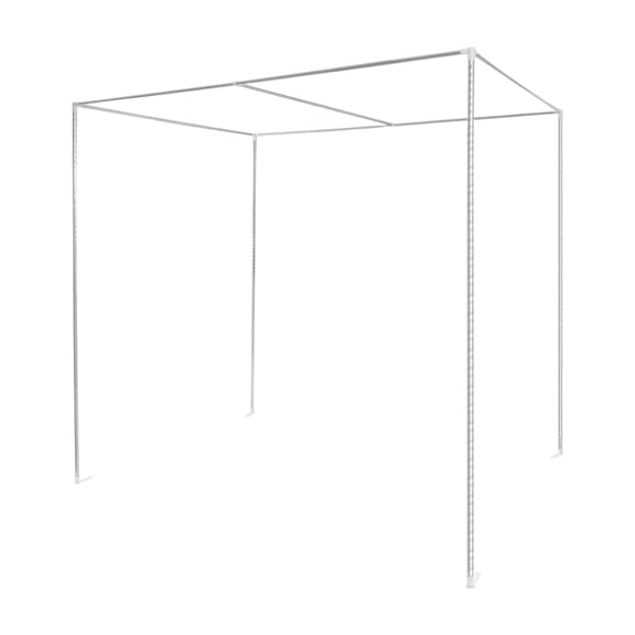 Shangmakel ShangmakelModern Stainless Steel Canopy Bed Frame Silver, Sturdy , Easy Assembly, Fits Mosquito Net (Not Included)
