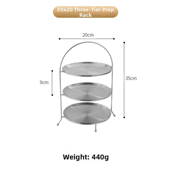 Modern Stainless Steel Round Tray Rack Bbq Hot Pot Serving Stand Dessert
