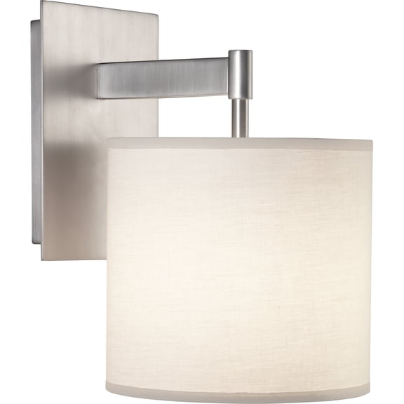 Modern Stainless Steel Wall Sconce with Fondine Fabric Shade | Sleek Geometric Design | E12 Candelabra Socket | UL Listed for Dry Locations