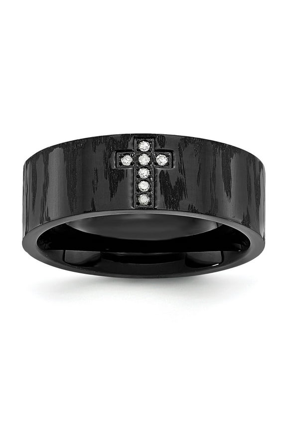 Modern Stainless Steel and Matte Black Cross Pendant Necklace for Men and Women with Minimal Design and Polished Finish