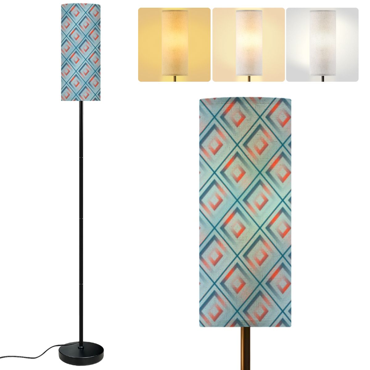 Modern Standing Floor Lamp Abstract Square Pattern Craft Paper Texture ...