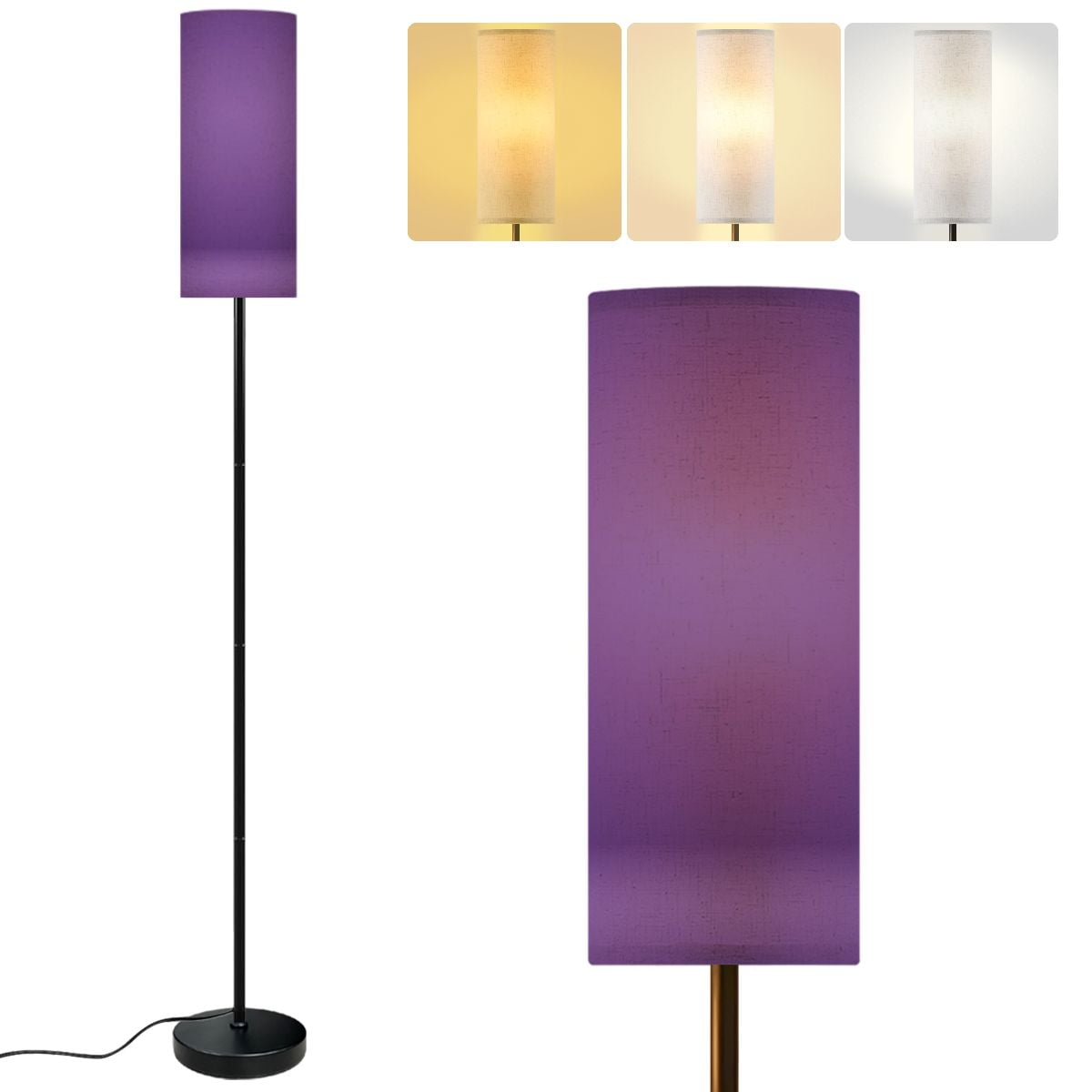 Contemporary Purple Floor Lamps 1ST TIME Purple Printed Metal