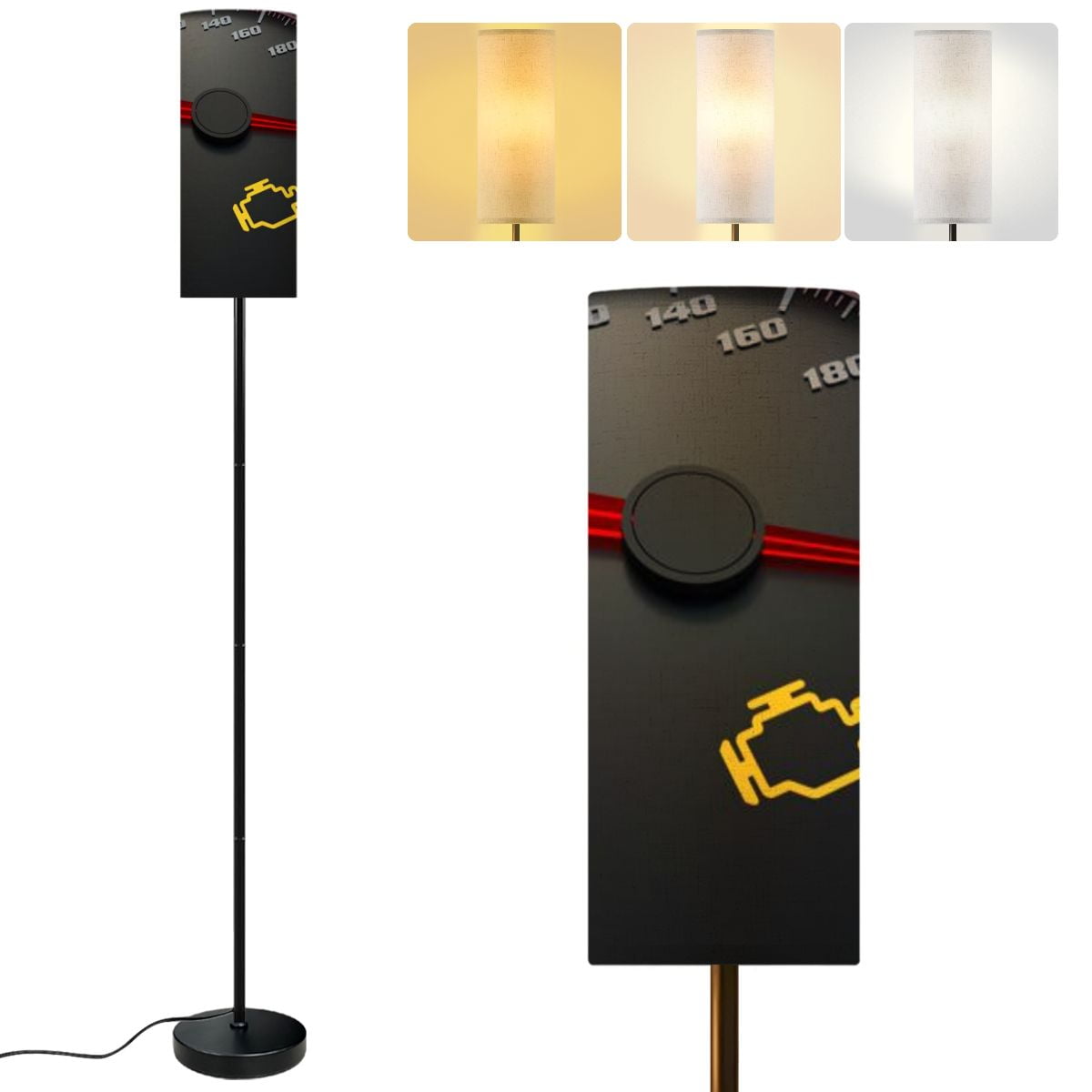 Modern Standing Floor Lamp Engine check light car dashboard Dimmable ...