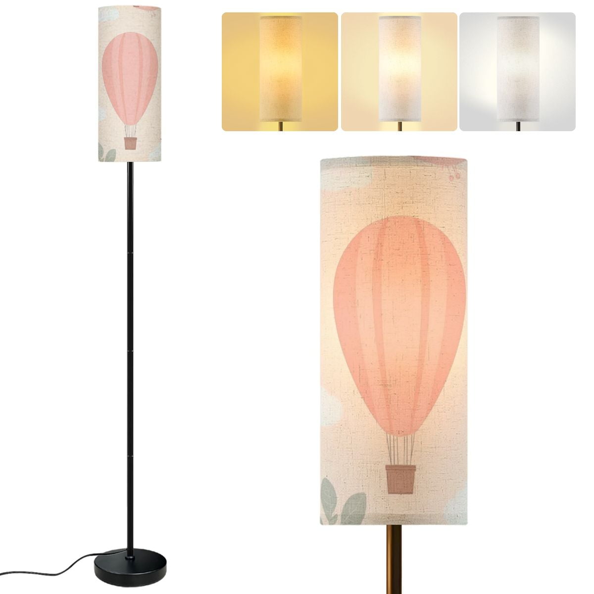 Modern Standing Floor Lamp Hot Air Balloon Cute Animals Airplanes