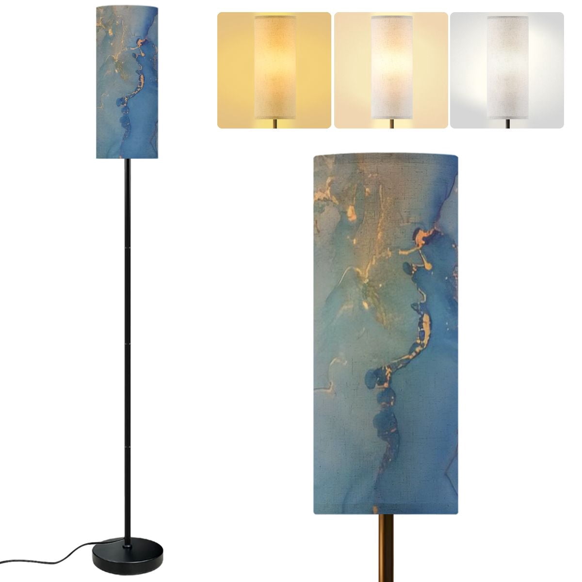 Modern Standing Floor Lamp Ink Wash Pastel Violet Drops Elements ...