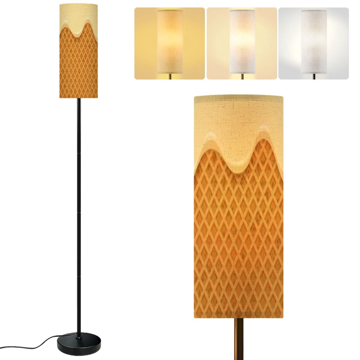 Modern Standing Floor Lamp ream melted waffle Seamless pattern sweet ...