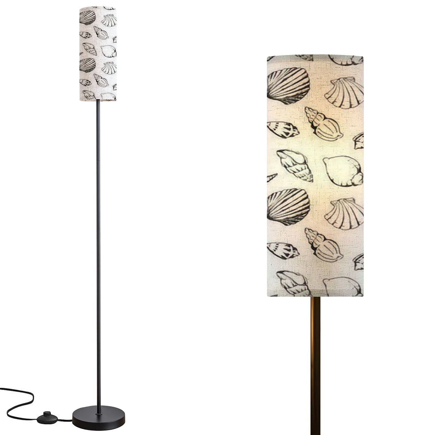 Modern Standing Lamps Sea shells monochrome seamless texture Dimmable ...