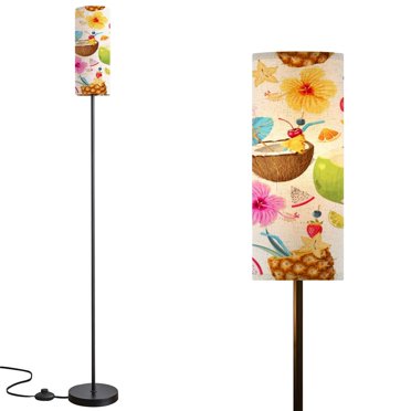 HomCom 48" Modern Free Standing Rectangle Floor Lamp With Linen Shade ...