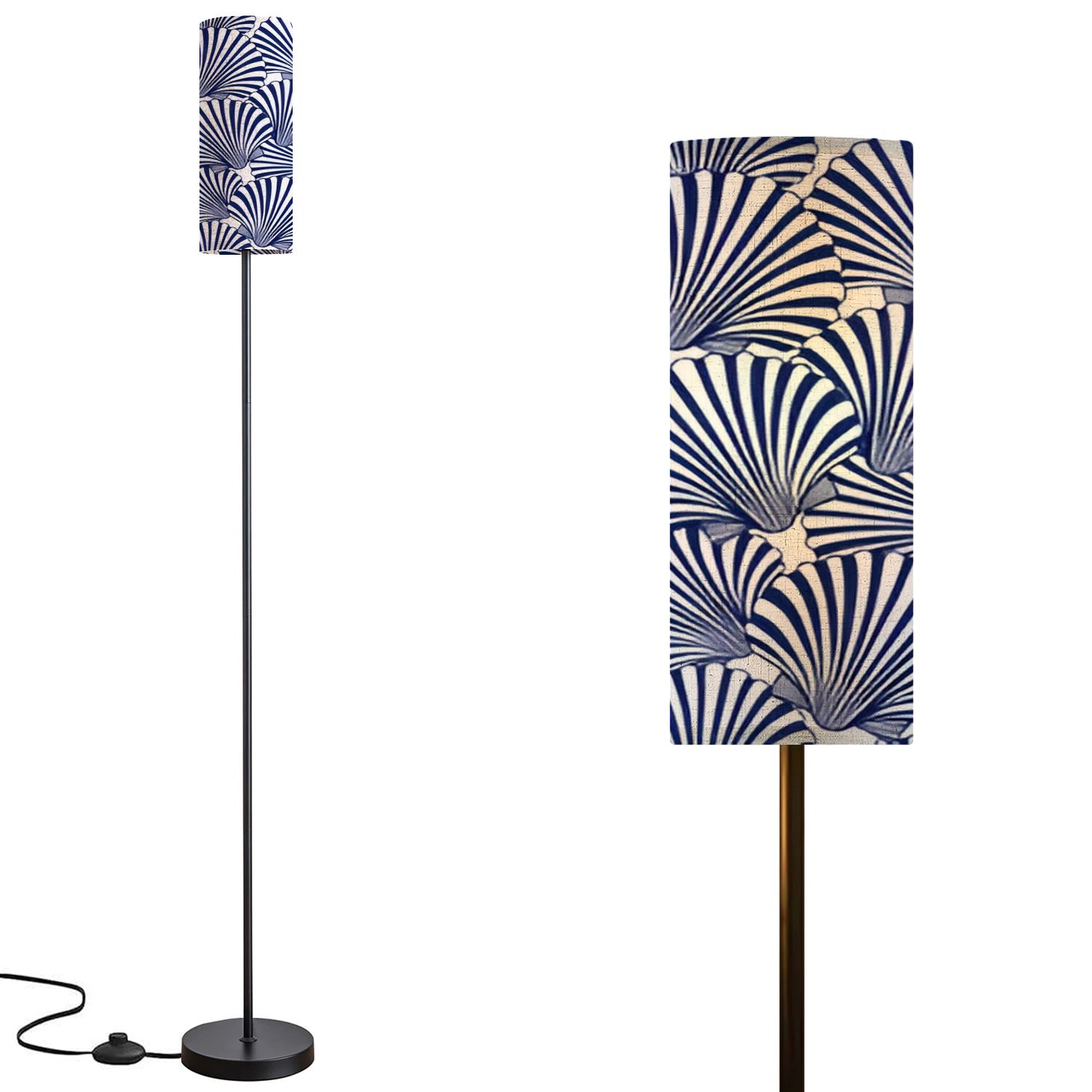 Modern Standing Lamps seamless pattern hand drawn scallop seashells ...