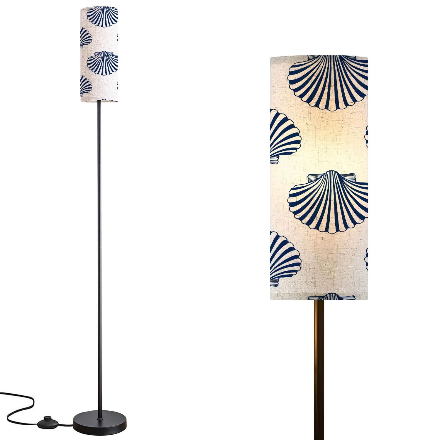 Modern Standing Lamps seamless pattern hand drawn scallop shells ...