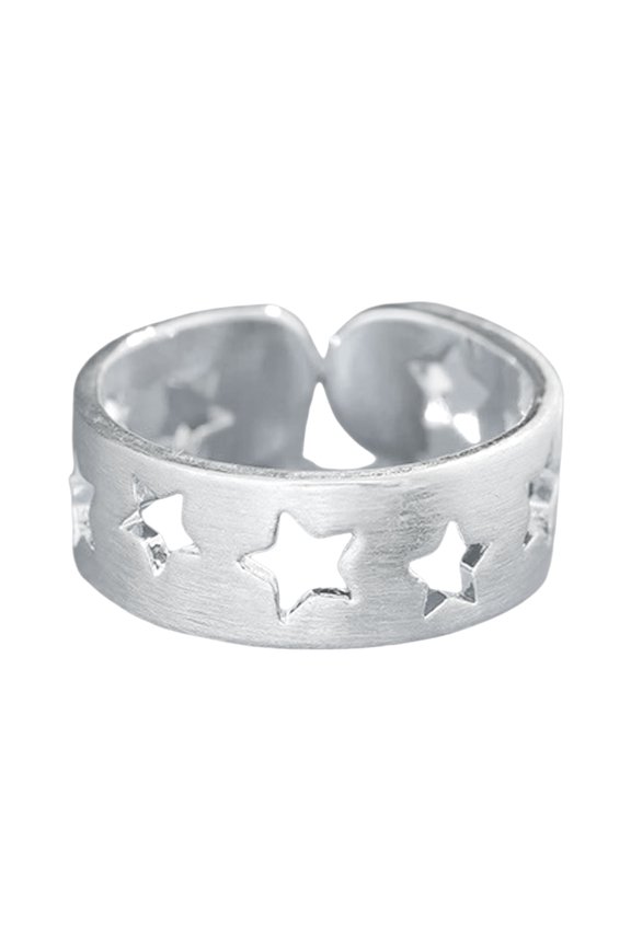 Modern Star Hollow Adjustable Rings Comfortable Wear Copper Fashion Piece Eye Catching Finger Jewelry Suitable for Dail