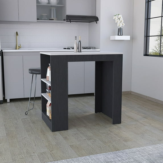 Modern Stationary Kitchen Island - Affordable Solution for Meal Preparation & Storage