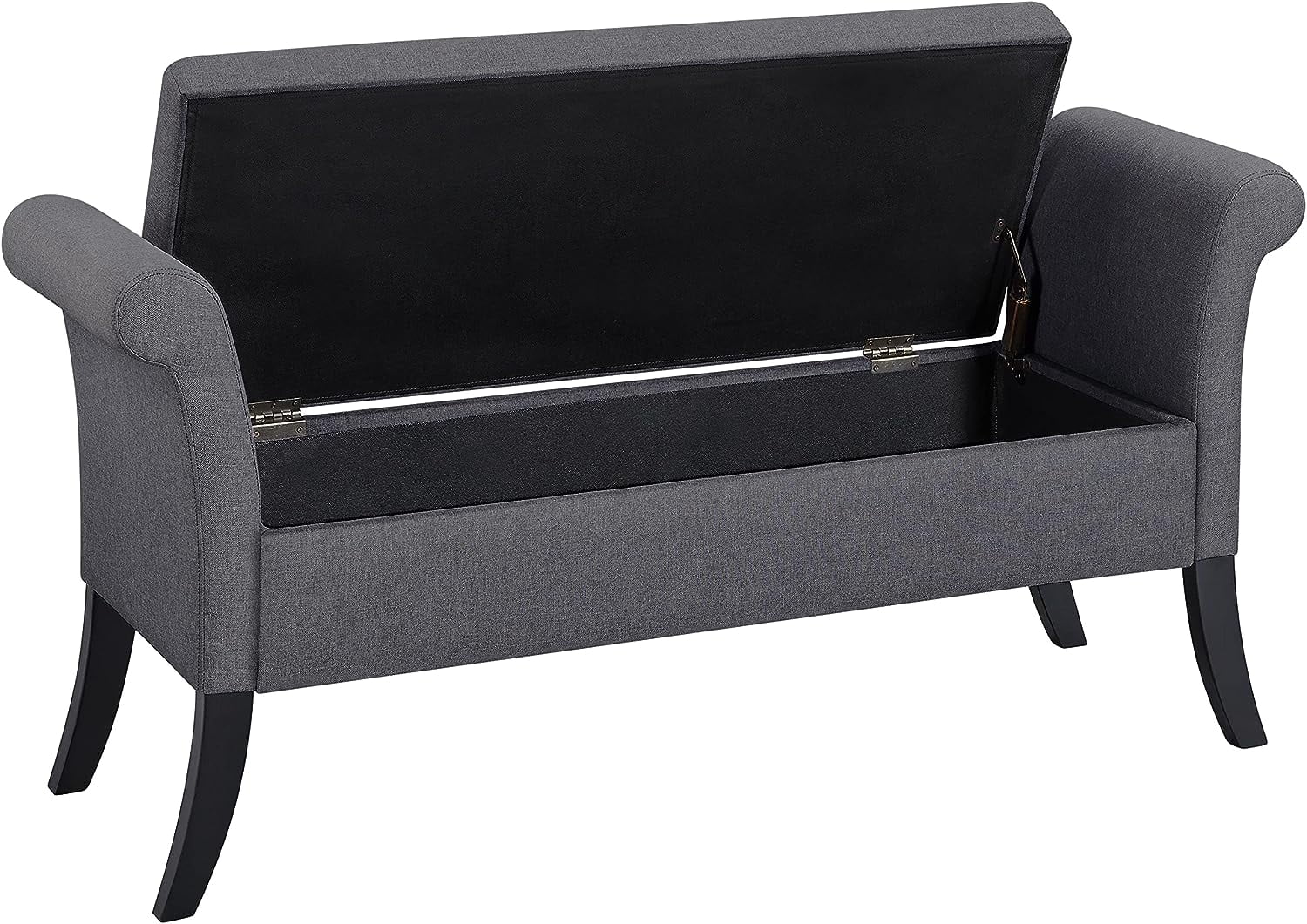Modern Storage Bench Entryway Storage Ottoman with Rolled Arms Shoe