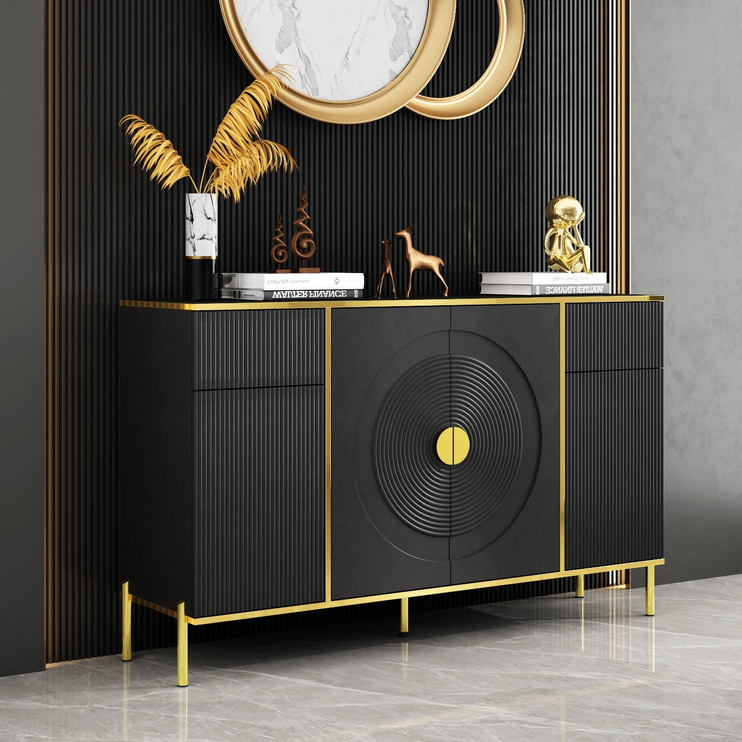 Modern Storage Cabinet Floor Cabinet Classic 56.3 inches Sideboard ...