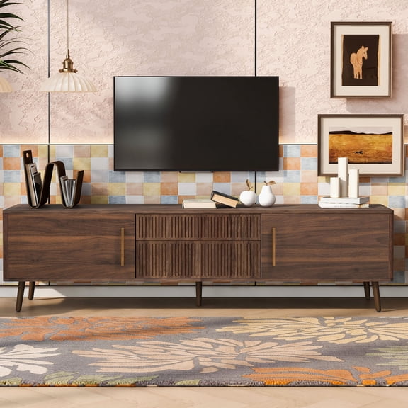 Modern Storage & Durable Build - Mid Century TV Stand, Organize Home Items