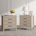 thumbnail image 1 of Modern Storage End Tables with Hidden Drawer Charging Station Side End Tables Set of 2 for Living Room Oak, 1 of 5