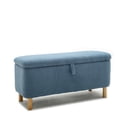 thumbnail image 1 of ARCTICSCORPION Modern Boucle Fabric Storage Ottoman Bench, Entryway Bench with Large Storage Space for Home End of Bed, Blue, 1 of 5