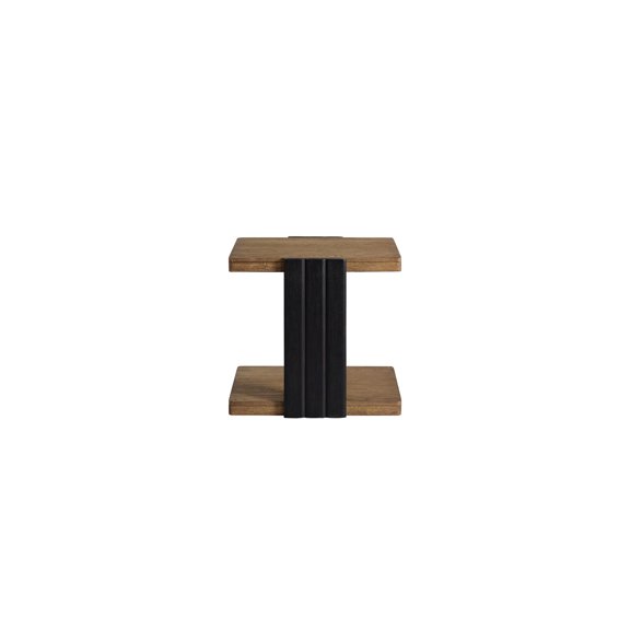 Modern Storage Side Table, Two Tone, Solid Wood + , 28.02 Lb Channel Chairside Table In Black, Design With Option, And 24.58" W X 18.04" D 22.29" H