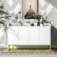Modern Storage Sideboard with Adjustable Shelf and Metal Legs